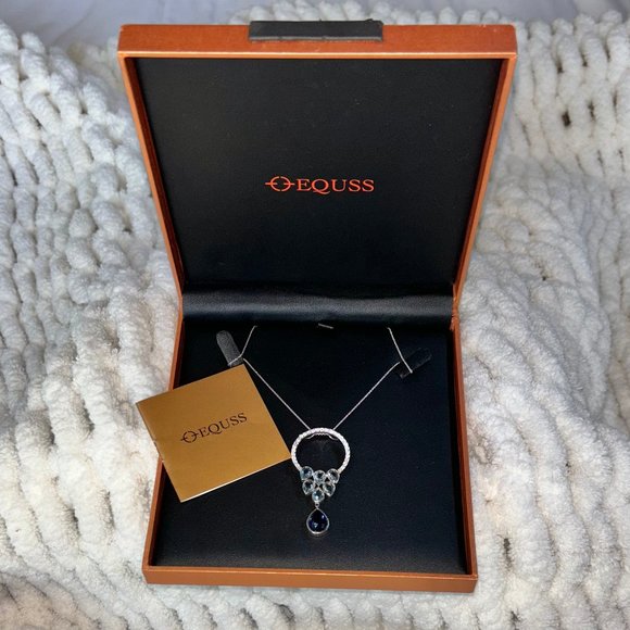 Unique Equss Necklace and Earring Set .925 Sterling Silver - Picture 2 of 10